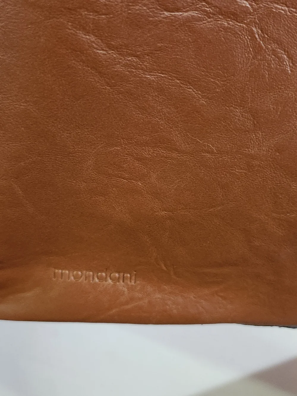 Leather Tote Bag with Decorative Scarf - Brown
